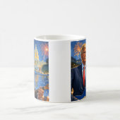 Mug Trump Jouant à la guitare électrique Feu d'artific (Centre)