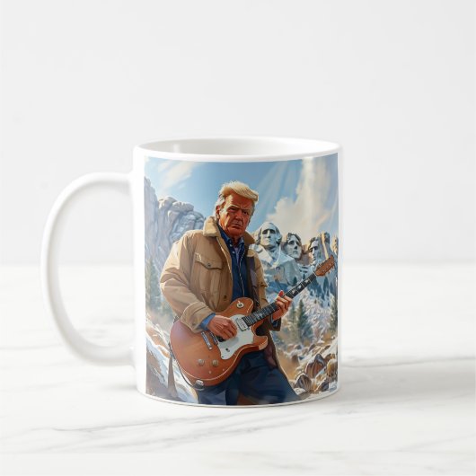 Mug Trump Jouant à la guitare électrique Mont Rushmore (Gauche)
