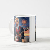 Mug Trump Jouant à la guitare électrique Mont Rushmore (Devant gauche)