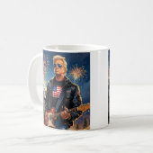 Mug Trump Jouant à la guitare électrique Mont Rushmore (Devant gauche)