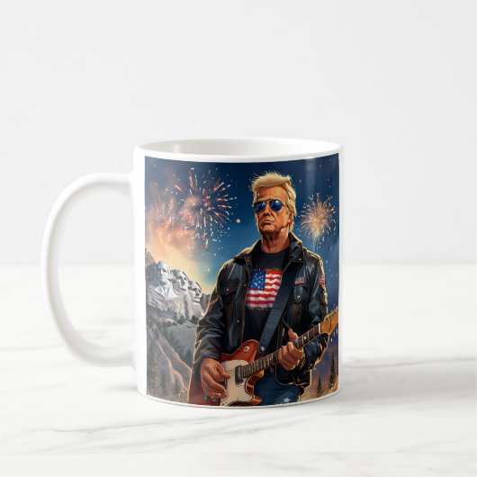 Mug Trump Jouant à la guitare électrique Mont Rushmore (Gauche)