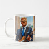 Mug Trump Jouer Guitare Électrique Monument Lincoln (Gauche)