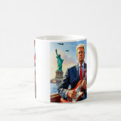 Mug Trump Jouer Guitare Électrique Statue Liberté Drap (Devant droit)