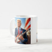 Mug Trump Jouer Guitare Électrique Statue Liberté Drap (Devant gauche)