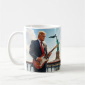 Mug Trump Jouer Guitare Électrique Statue Liberté Drap (Gauche)