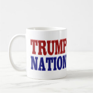 Mug Trump Nation demi-texte bleu rouge