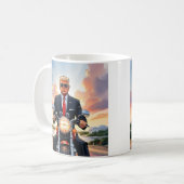 Mug Trump Riding Motorcycle US Capitol Washington DC (Devant gauche)
