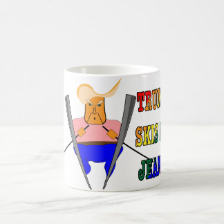 Mug Trump Skis In Jeans