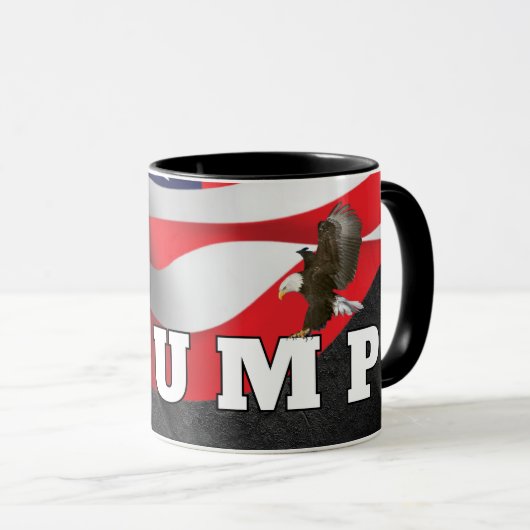 Mug Trump Texte Avec Aigle Bald (Devant droit)