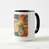 Mug "Trust No One - Retro Snake Handshake Art | (Devant droit)