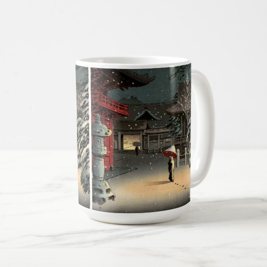 Mug Tsuchiya Koitsu - Neige au temple de Nezu (Devant droit)