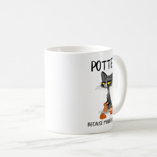 Mug Ttery Because Murder Is Wrong Funny Cat Funny Tter (Devant droit)