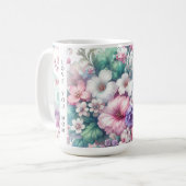 Mug Tu aimes maman | Fleurs aquarelles (Devant gauche)