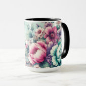 Mug Tu aimes maman | Roses aquarelles (Devant droit)