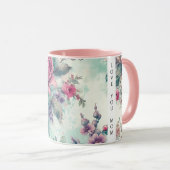Mug Tu aimes maman | Roses aquarelles (Devant droit)