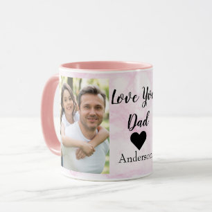 Mug Tu aimes papa   Deux script photo et coeur