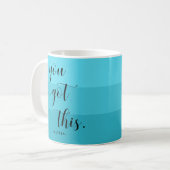 Mug Tu As Ça | Tailles turquoise modernes (Devant gauche)