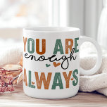 Mug "Tu En Es Assez. Toujours" Lettres Retro Grunge<br><div class="desc">Donnez de l'énergie à vos matins avec le "Vous en êtes assez. Toujours" Retro Grunge Letters Coffee Mug. Dotée d'un design typographique audacieux et en difficulté, cette tasse est à la fois élégante et inspirante. L'esthétique du grunge rétro ajoute une atmosphère unique et pointue, tandis que le message profond sert...</div>