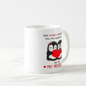 Mug Tu es ma Saint-Valentin de café en pingouin (Devant droit)