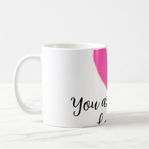 Mug tu es mon amour cœur rose rouge aquarelle kidretro