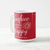Mug Tu Es Mon Soleil Me Rends Joyeux Noël Rouge (Devant gauche)