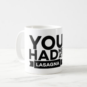 Mug Tu m'as eu avec Lasagne - Amoureux de Lasagne