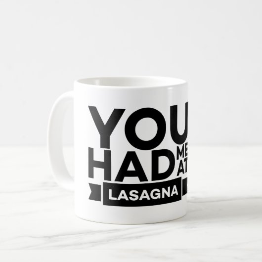 Mug Tu m'as eu avec Lasagne - Amoureux de Lasagne (Devant gauche)