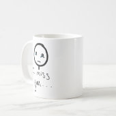 Mug Tu me manques Stickman sketch, Tears Cing Meme (Devant gauche)