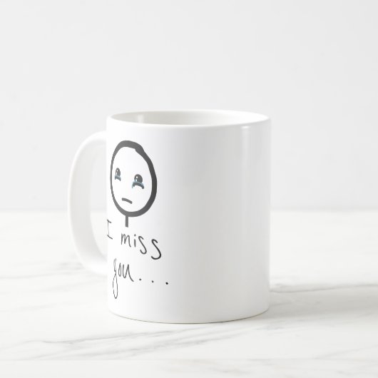 Mug Tu me manques Stickman sketch, Tears Cing Meme (Devant gauche)