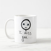 Mug Tu me manques Stickman sketch, Tears Cing Meme (Gauche)