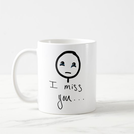 Mug Tu me manques Stickman sketch, Tears Cing Meme (Gauche)