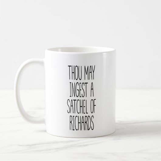Mug Tu peux ingérer un cartable de Richards drôle  (Gauche)