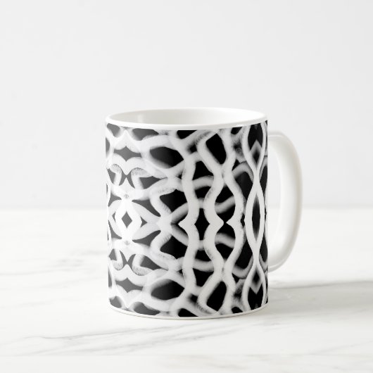 Mug Tubulage Blanc Sur Noir (Devant droit)