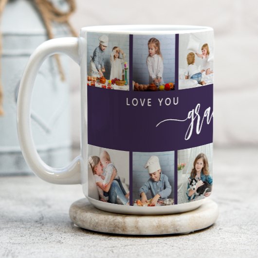 Mug Tugaffe Mamie 12 Collage de Photos Violet