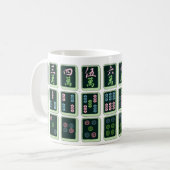 Mug Tuile chanceuse de Mahjong de roue du bleu huit (Devant gauche)