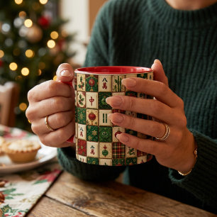 Mug Tuile de Mahjong de Noël