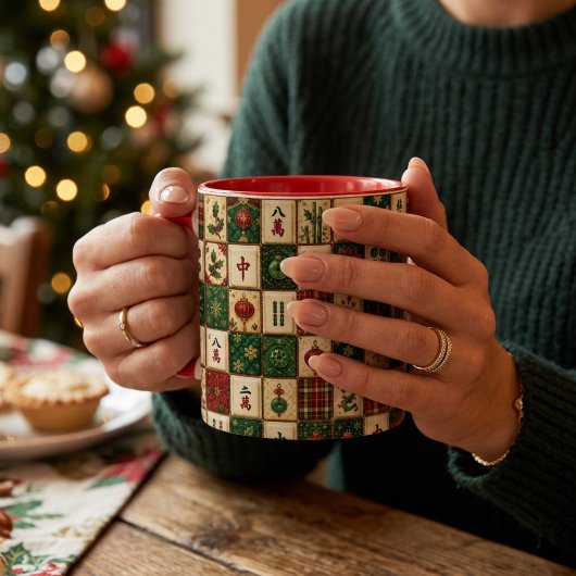Mug Tuile de Mahjong de Noël