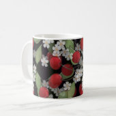 Mug Tuile de verre 3D cerisier liquide et fleurs fleur (Devant gauche)