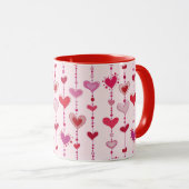 Mug Tuiles de coeur (Devant droit)