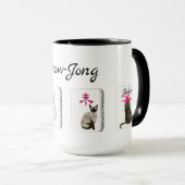 Mug Tuiles de Mahjong Chat (Devant droit)