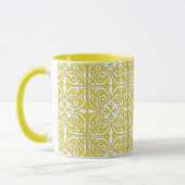 Mug Tuiles marocaines - moutarde jaune et blanc (Gauche)