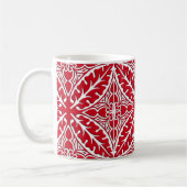 Mug Tuiles marocaines - rouge foncé et blanches (Gauche)