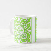 Mug Tuiles marocaines - vert citron et blanc (Devant gauche)