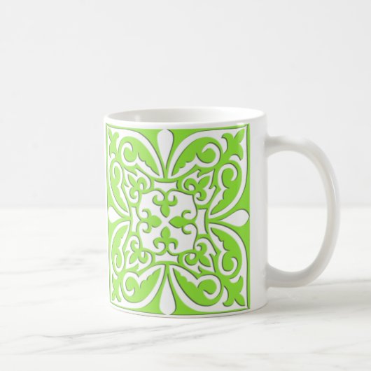 Mug Tuiles marocaines - vert citron et blanc (Droite)