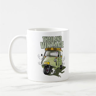 Mug Tuk tuk taxi vintage en Thaïlande voiture verte