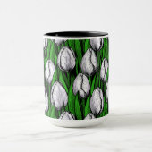 Mug Tulières blanches avec feuilles verts (Centre)