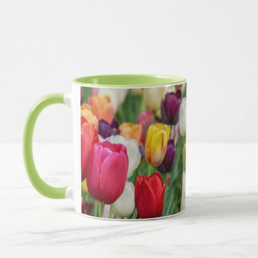 Mug Tulip Fleurs de printemps Jardin Floral Jaune rose (Gauche)