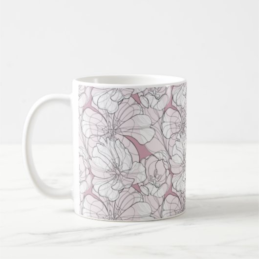 Mug Tulip Line Drawing (Gauche)