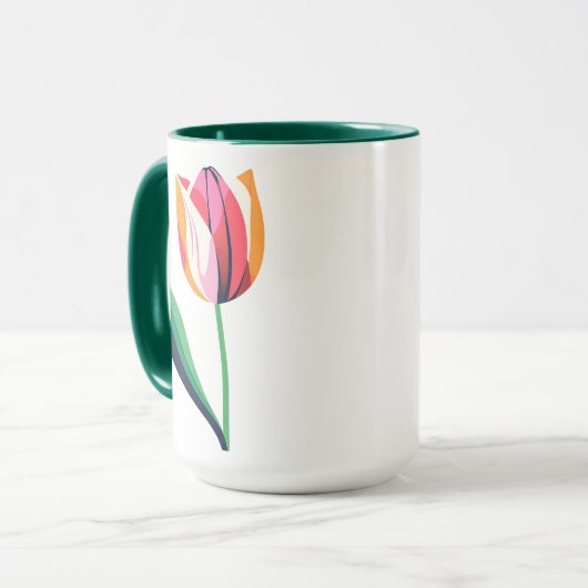 Mug Tulipe aquarelle (Devant gauche)
