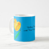 Mug Tulipe jaune unique reflets rouges  (Devant gauche)